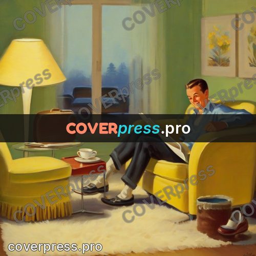 Vintage illustration: person reading in a chair