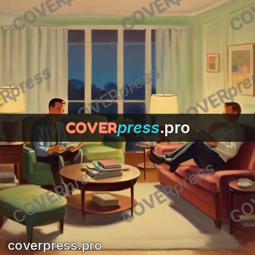 Vintage illustration: people in a living room