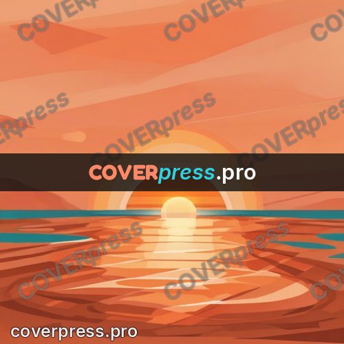 Flat illustration: sun setting into the sea