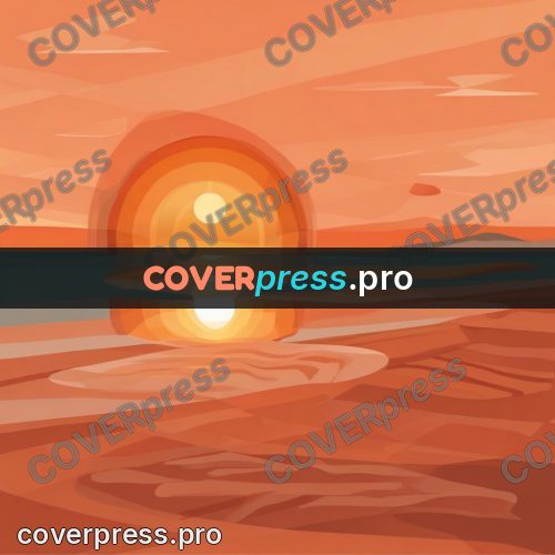 Flat illustration: sun setting into the sea