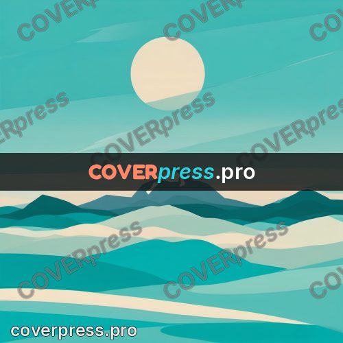 Flat illustration: mountain ridges under a round sun