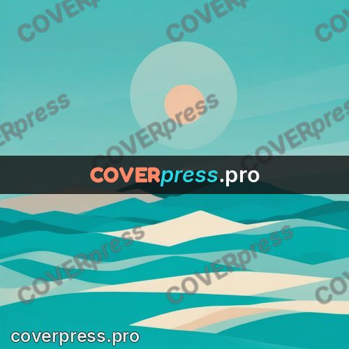 Flat illustration: mountain ridges under a round sun