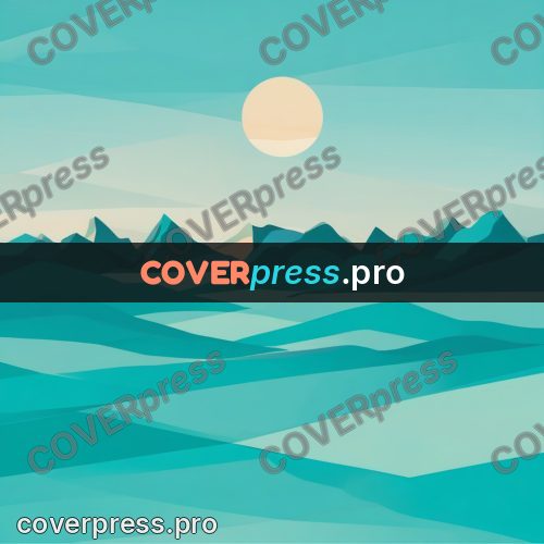 Flat illustration: mountain ridges under a round sun
