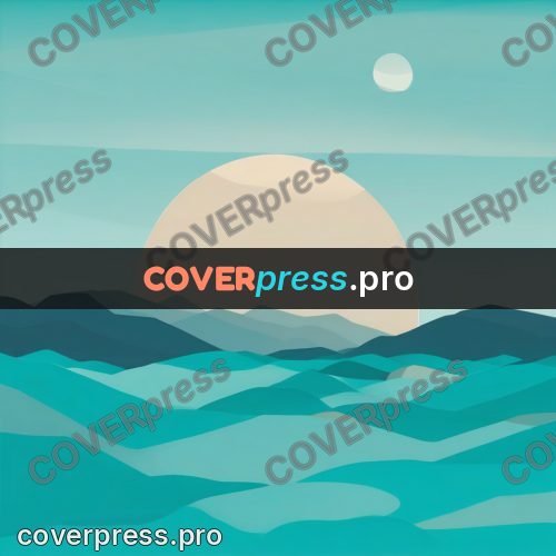 Flat illustration: mountain ridges under a round sun