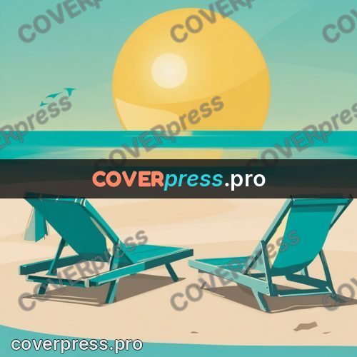 Flat illustration: deck chairs on the beach