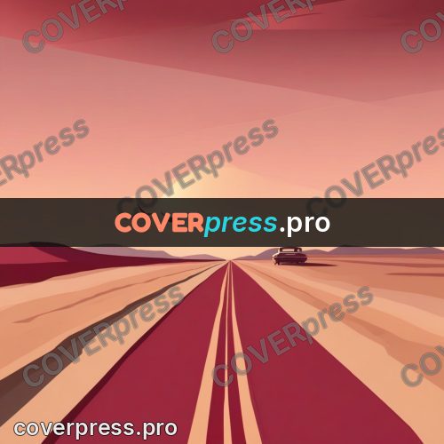 Flat illustration: empty road running to the horizon