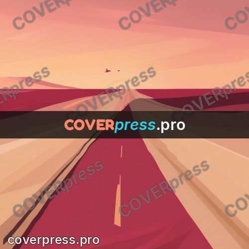 Flat illustration: empty road running to the horizon