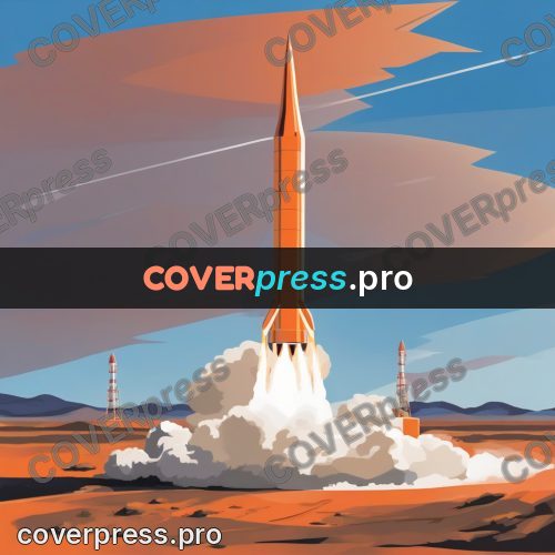Flat illustration: rocket at the launch pad