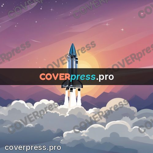 Flat illustration: rocket climbing above the clouds