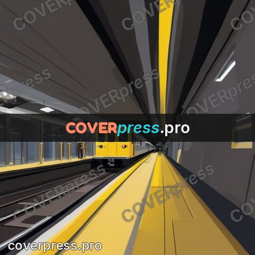 Flat illustration: train at the platform