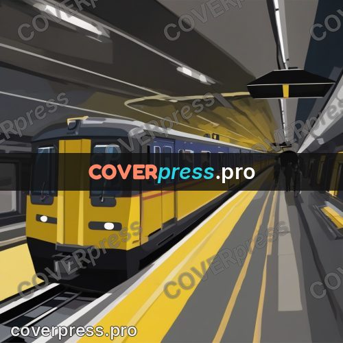 Flat illustration: train at the platform