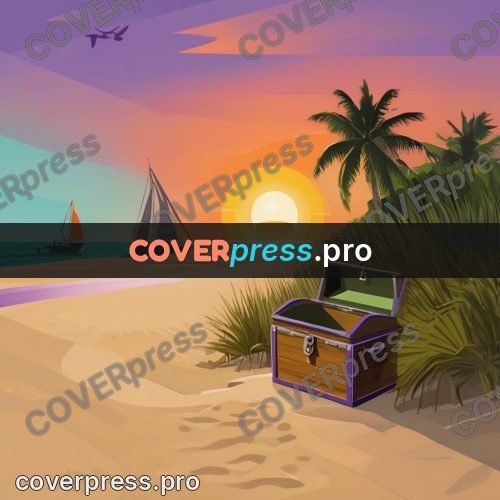 Flat illustration: sailboat off a palm beach