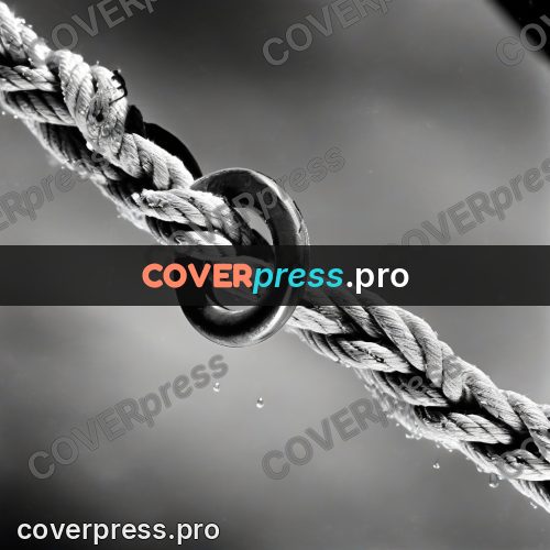 Black and white photo: ropes against the sky