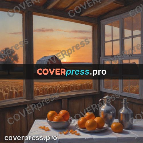 Oil painting illustration: oranges on a table