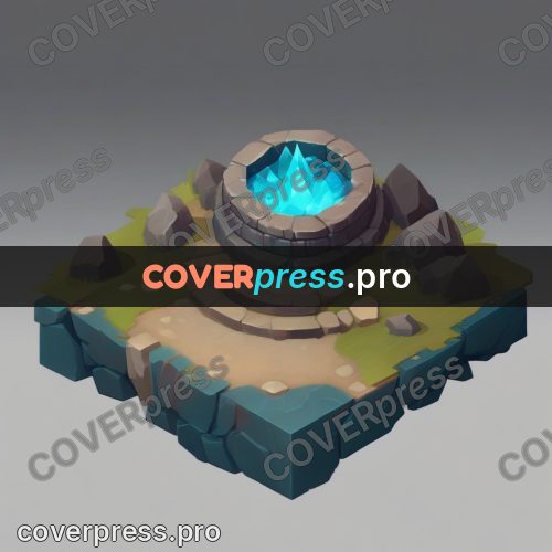 Isometric drawing: stone ring with crystals