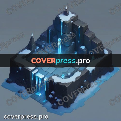 Isometric drawing: crystal on a stone platform