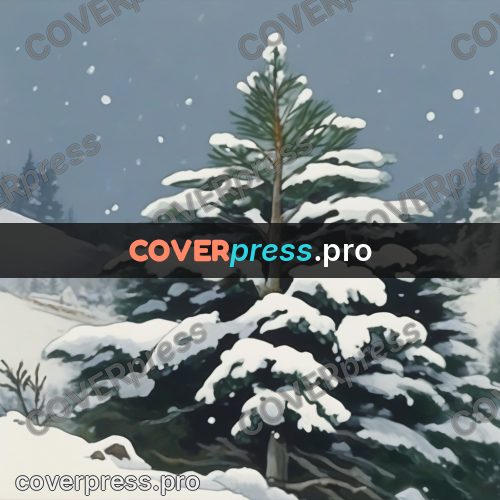 Studio Ghibli artwork: fir branches in the snow
