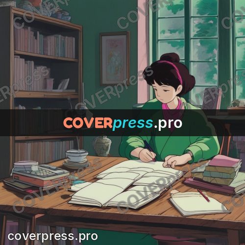 Kiki Delivery Service drawing: girl at a desk with books