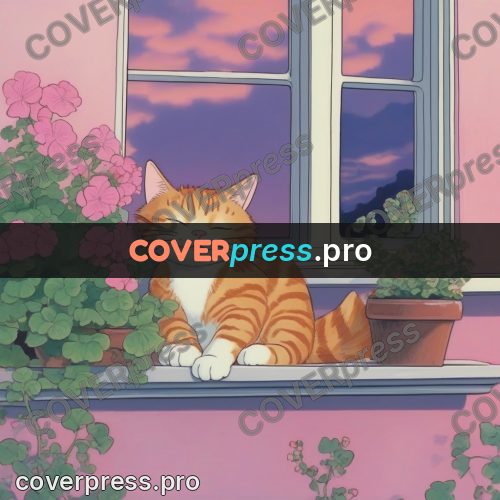 Kiki Delivery Service drawing: ginger cat on a windowsill