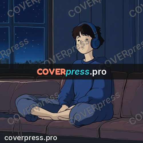 Kiki Delivery Service drawing: teenager in headphones on a sofa