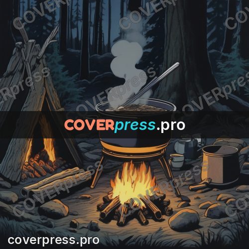 Kiki Delivery Service drawing: pot over a campfire