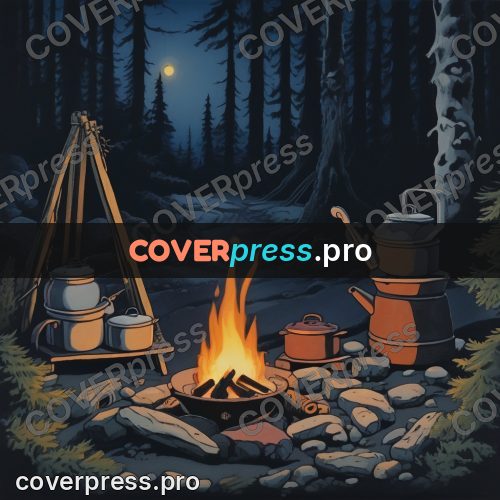 Kiki Delivery Service drawing: pot over a campfire