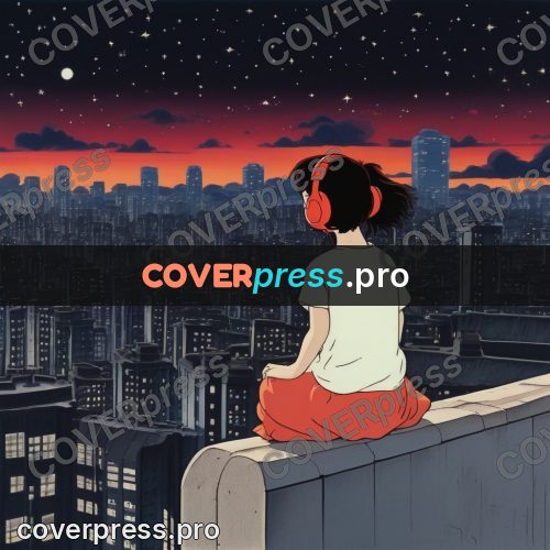 Kiki Delivery Service drawing: girl in headphones on a roof