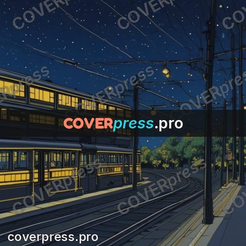Kiki Delivery Service drawing: yellow tram at night