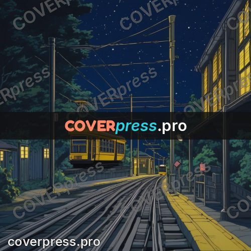 Kiki Delivery Service drawing: yellow tram at night