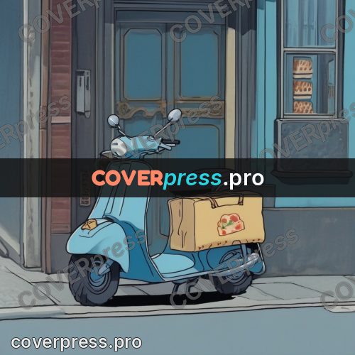 Kiki Delivery Service drawing: blue scooter by a shop