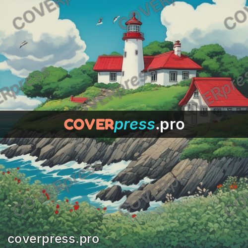 Kiki Delivery Service drawing: lighthouse with a red roof