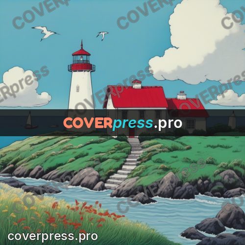 Kiki Delivery Service drawing: lighthouse with a red roof