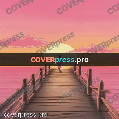 Kiki Delivery Service drawing: figure on a pier at sunset
