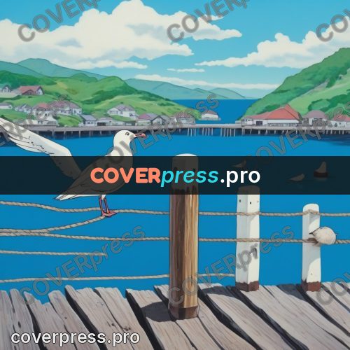 Kiki Delivery Service drawing: gull on a pier railing