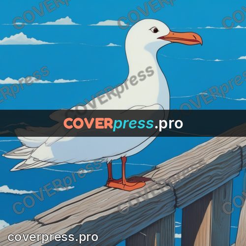 Kiki Delivery Service drawing: gull on a pier railing