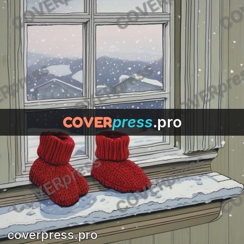 Kiki Delivery Service drawing: red knitted booties on a sill