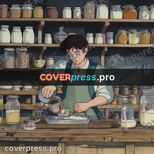 Kiki Delivery Service drawing: person behind a shop counter