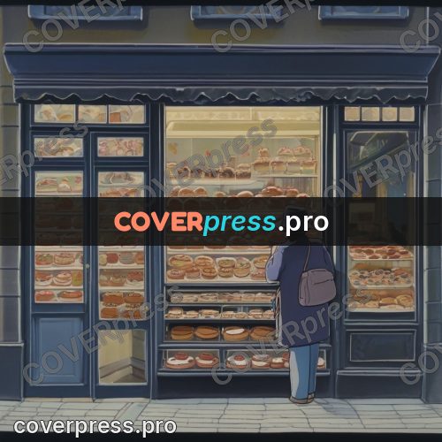 Kiki Delivery Service drawing: bakery window with pastries