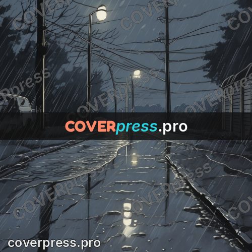 Kiki Delivery Service drawing: wet street with poles