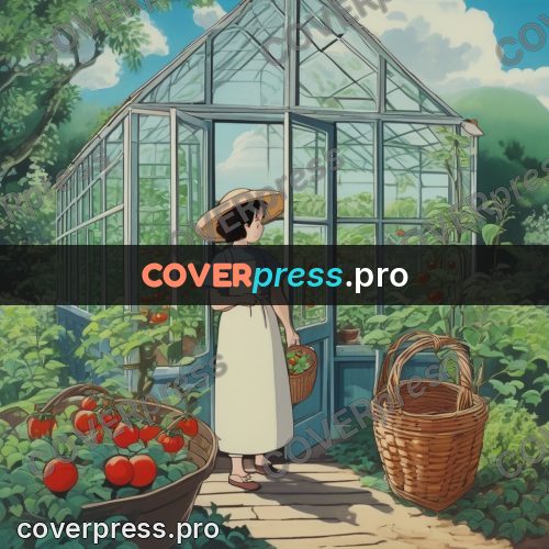Kiki Delivery Service drawing: woman in a greenhouse