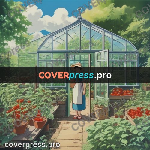 Kiki Delivery Service drawing: woman in a greenhouse
