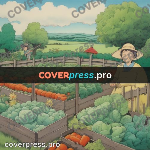 Kiki Delivery Service drawing: vegetable beds by a fence