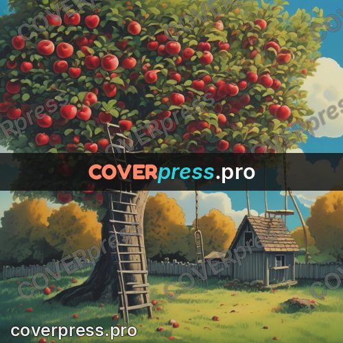 Kiki Delivery Service drawing: apple tree with a ladder