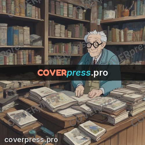 Kiki Delivery Service drawing: old man sorting books
