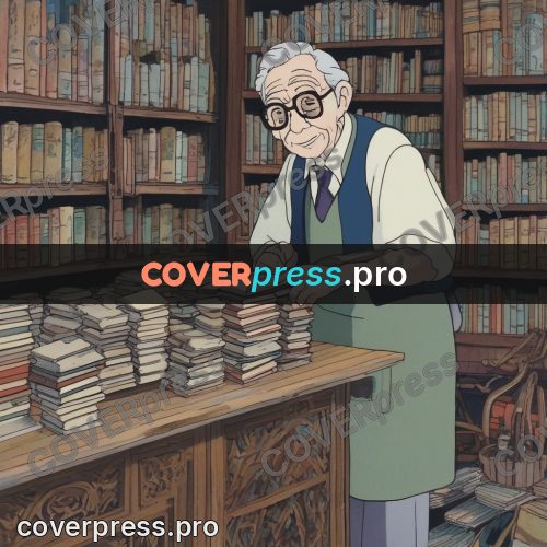 Kiki Delivery Service drawing: old man sorting books