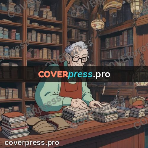 Kiki Delivery Service drawing: old man sorting books