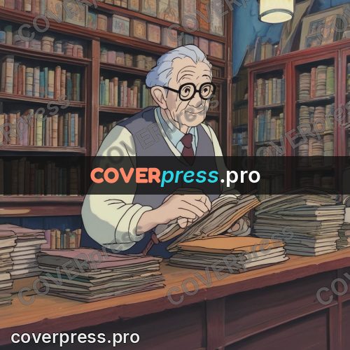 Kiki Delivery Service drawing: old man sorting books