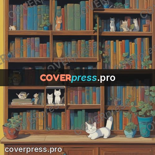 Kiki Delivery Service drawing: bookshelves with cats