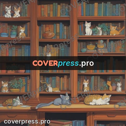 Kiki Delivery Service drawing: bookshelves with cats