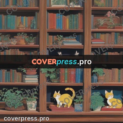 Kiki Delivery Service drawing: bookshelves with cats